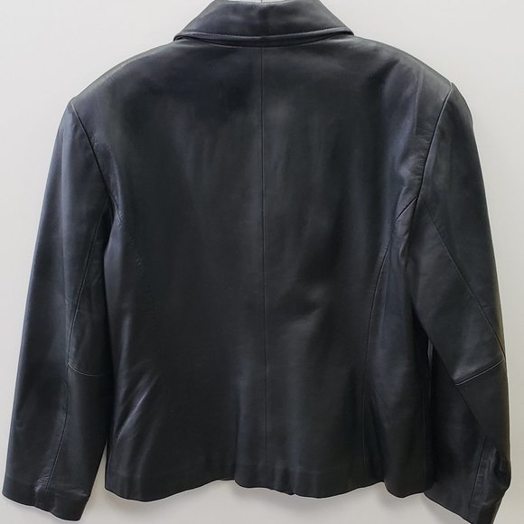 Worthington Leather Zip-up Jacket ~ Black ~ Size L (Large) - Picture 2 of 11